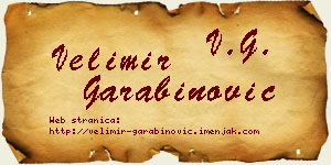 Velimir Garabinović vizit kartica